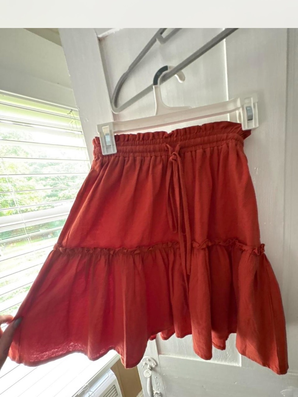 Flowy Rust Tiered Skirt - Women